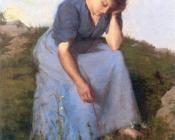 朱利斯 布雷顿 : Young Woman in a Field